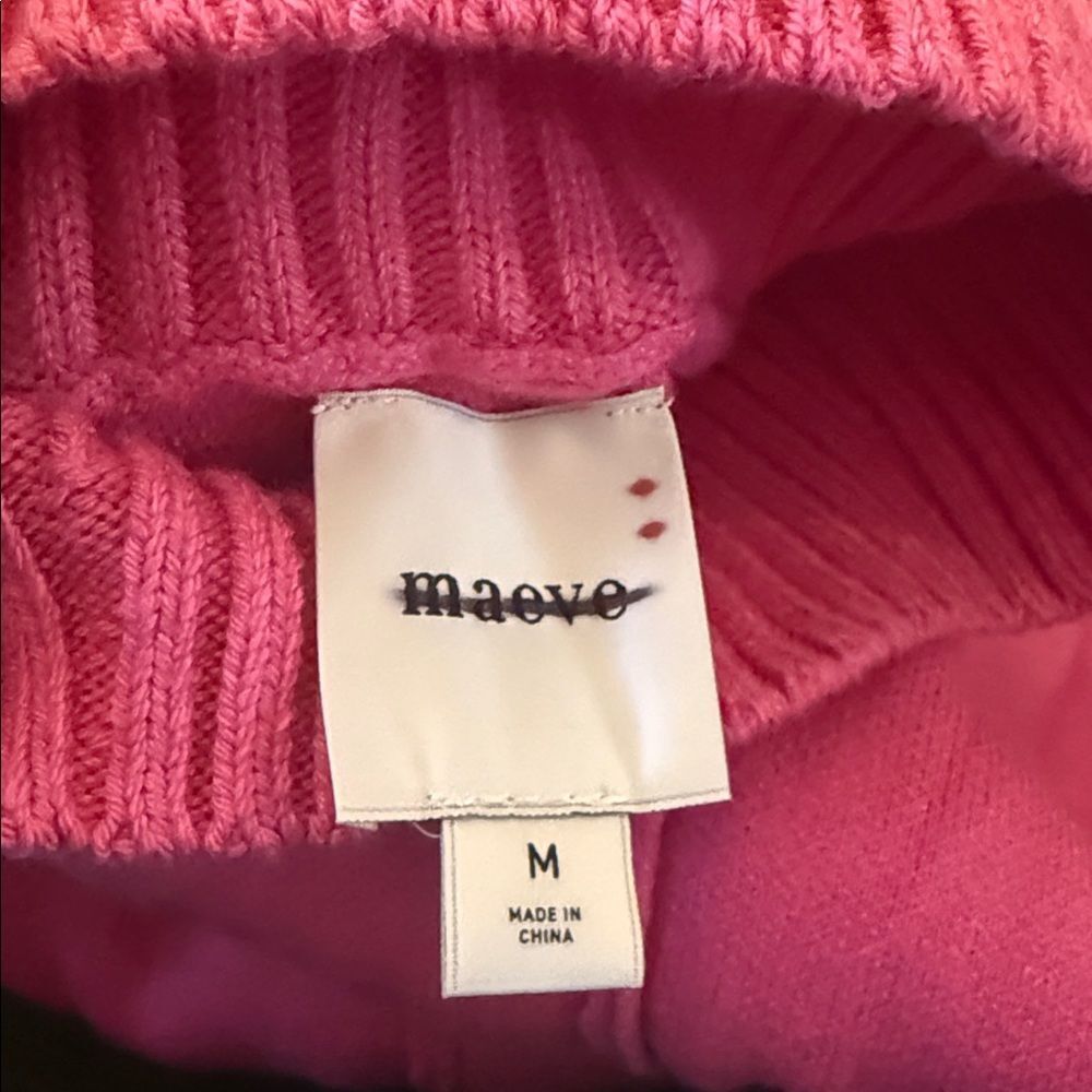 Anthropologie Maeve The Logan Embroidered Heart Sweater in Pink NWOT - Picture 5 of 5